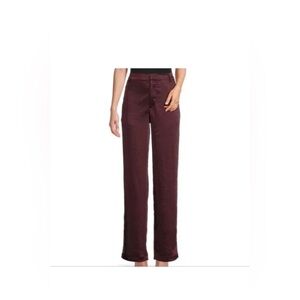 Good American Rich Burgundy Satin Pants